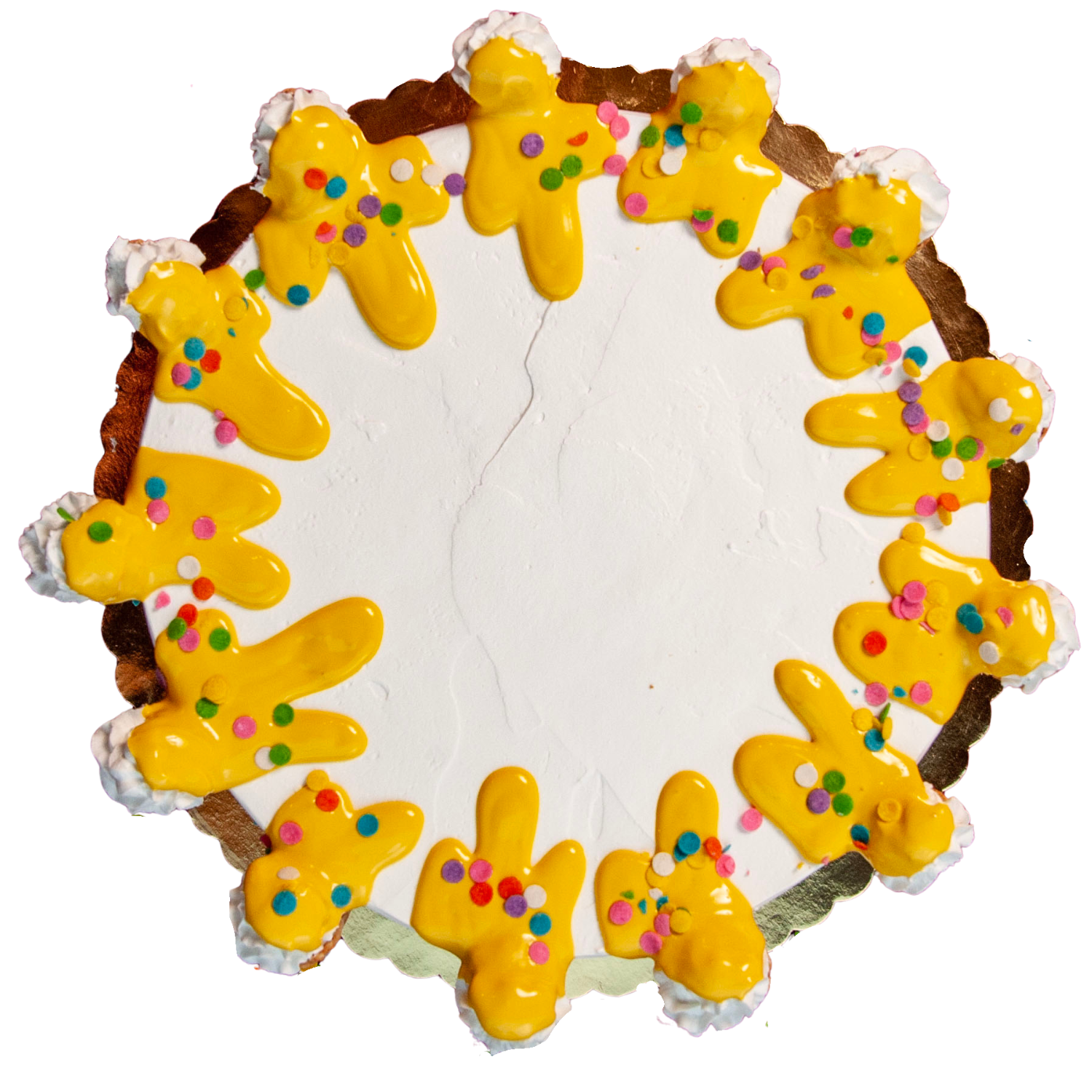 Large Yellow Side Cone Drip Cake