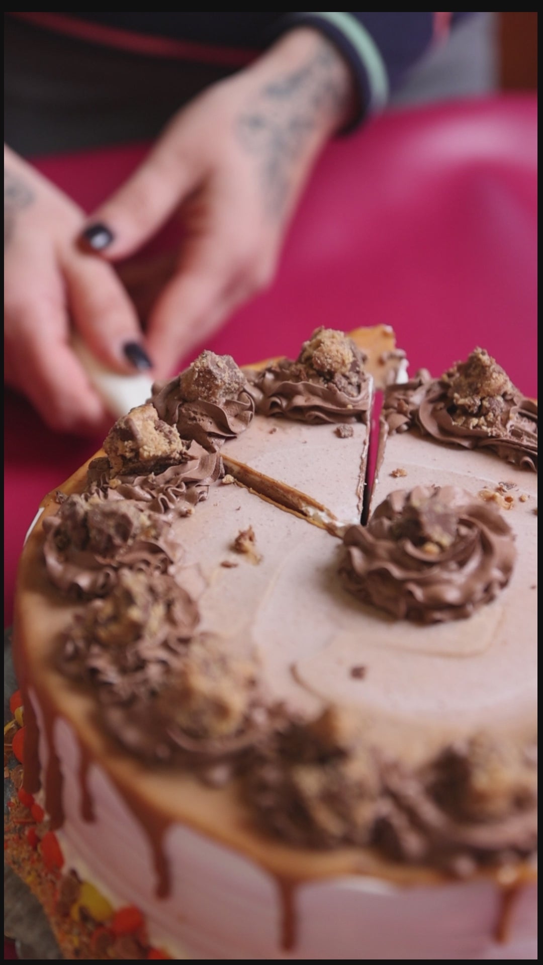 Load video: Medium Peanut Butter Cake